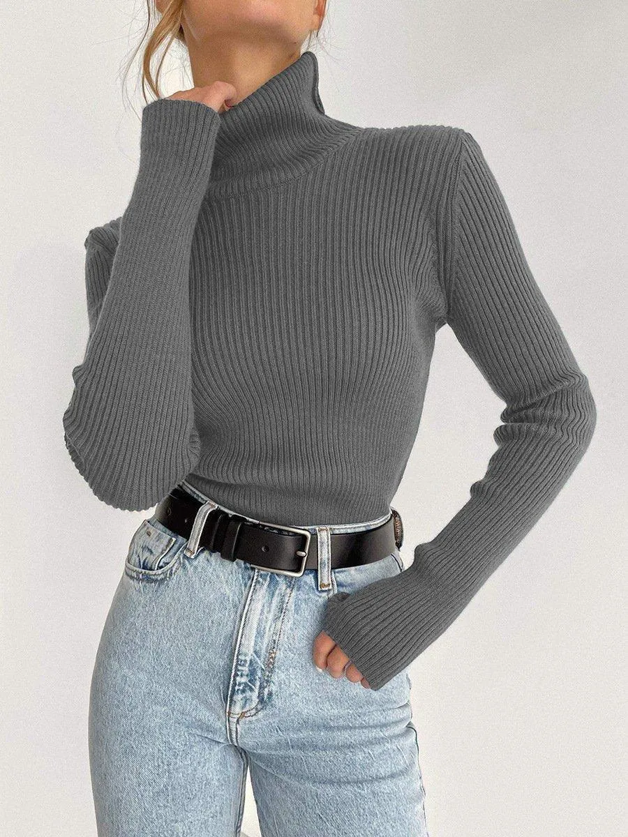 Collar Solid Color Women Daily Knit Top MY0062